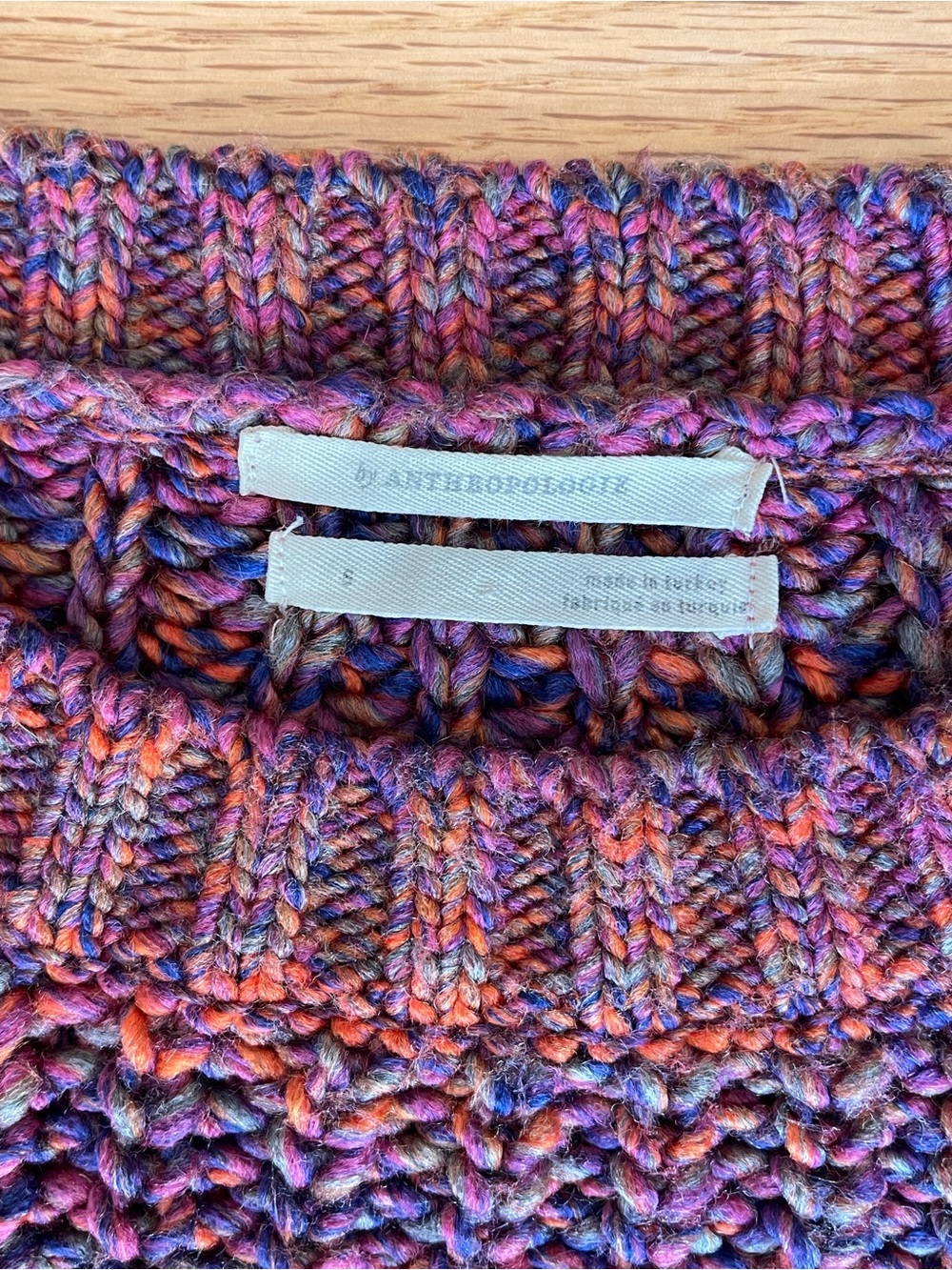 Anthropologie Saturday Sunday Multicolor Chunky Marled Sweater Small - Picture 5 of 8